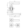 Intersteel Intersteel Deurklink Bau-Stil vierkant rozet met WC slot mat zwart Intersteel Intersteel Deurklink Bau-Stil vierkant rozet met WC slot mat zwart