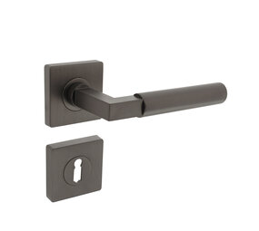 Intersteel Intersteel Deurklink Bau-Stil vierkant sleutelrozet antracietgrijs