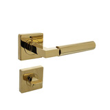 Intersteel Intersteel Deurklink Bau-Stil vierkant met WC slot PVD messing Intersteel Intersteel Deurklink Bau-Stil vierkant met WC slot PVD messing