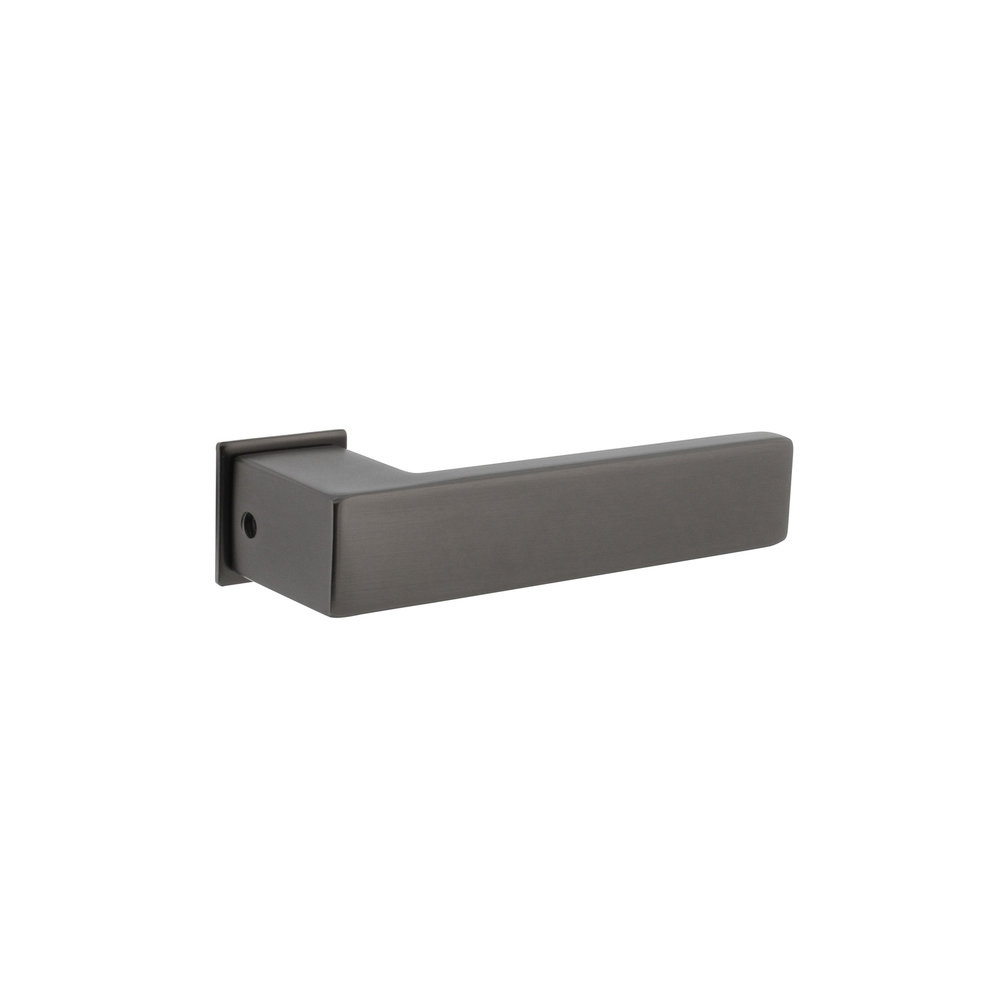 Intersteel Deurklink Amsterdam met minimalistische rozet in antraciet grijs Intersteel Deurklink Amsterdam met minimalistische rozet in antraciet grijs
