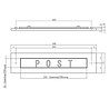 Intersteel Brievenbus rechthoekig met klep met tekst “POST” messing getrommeld