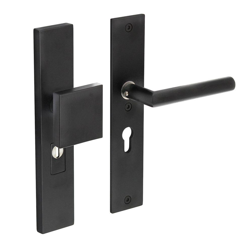 Intersteel Veiligheidsbeslag mat zwart cilindergat 55mm rechthoekig - voor voordeur Intersteel Veiligheidsbeslag mat zwart cilindergat 55mm rechthoekig - voor voordeur