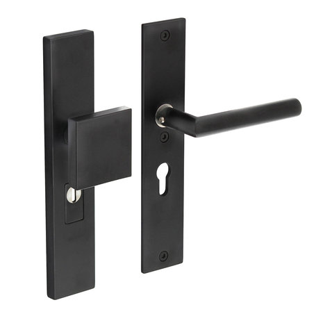 Intersteel Veiligheidsbeslag mat zwart cilindergat 55mm rechthoekig - voor voordeur Intersteel Veiligheidsbeslag mat zwart cilindergat 55mm rechthoekig - voor voordeur