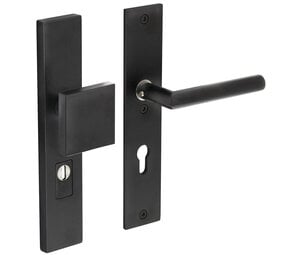 Intersteel Veiligheidsbeslag profielcilindergat rechthoekig mat zwart 72mm voordeurbeslag Intersteel Veiligheidsbeslag profielcilindergat rechthoekig mat zwart 72mm voordeurbeslag