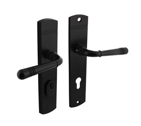 Intersteel Achterdeurbeslag Helena profielcilindergat 72mm met kerntrekbeveiliging zwart Intersteel Achterdeurbeslag Helena profielcilindergat 72mm met kerntrekbeveiliging zwart