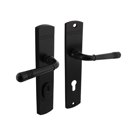 Intersteel Achterdeurbeslag Helena cilindergat 72mm met kerntrekbeveiliging zwart Intersteel Achterdeurbeslag Helena cilindergat 72mm met kerntrekbeveiliging zwart