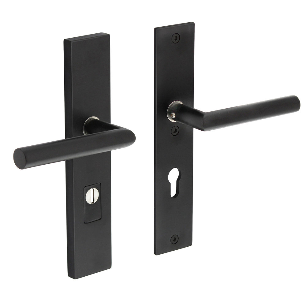 Intersteel Veiligheidsbeslag rechthoekig met kerntrekbeveiliging profielcilindergat mat zwart 72 mm achterdeurbeslag Intersteel Veiligheidsbeslag rechthoekig met kerntrekbeveiliging profielcilindergat mat zwart 72 mm achterdeurbeslag