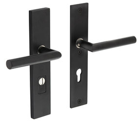 Intersteel Veiligheidsbeslag rechthoekig met kerntrekbeveiliging profielcilindergat mat zwart 72 mm achterdeurbeslag Intersteel Veiligheidsbeslag rechthoekig met kerntrekbeveiliging profielcilindergat mat zwart 72 mm achterdeurbeslag