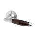 De Oude Deurklink Deurklinken Retro palissander met ronde rozetten in mat nikkel De Oude Deurklink Deurklinken Retro palissander met ronde rozetten in mat nikkel