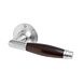 De Oude Deurklink Deurklinken Retro palissander met ronde rozetten in mat nikkel De Oude Deurklink Deurklinken Retro palissander met ronde rozetten in mat nikkel