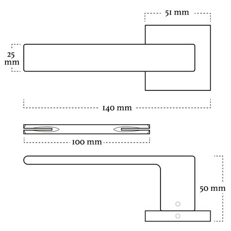 Mooi Deurbeslag Nova21 deurklinken in mat zwart met vierkante cilinderrozetten Mooi Deurbeslag Nova21 deurklinken in mat zwart met vierkante cilinderrozetten
