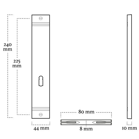 De Oude Deurklink Klassiek blindschild mat nikkel met sleutelgat De Oude Deurklink Klassiek blindschild mat nikkel met sleutelgat