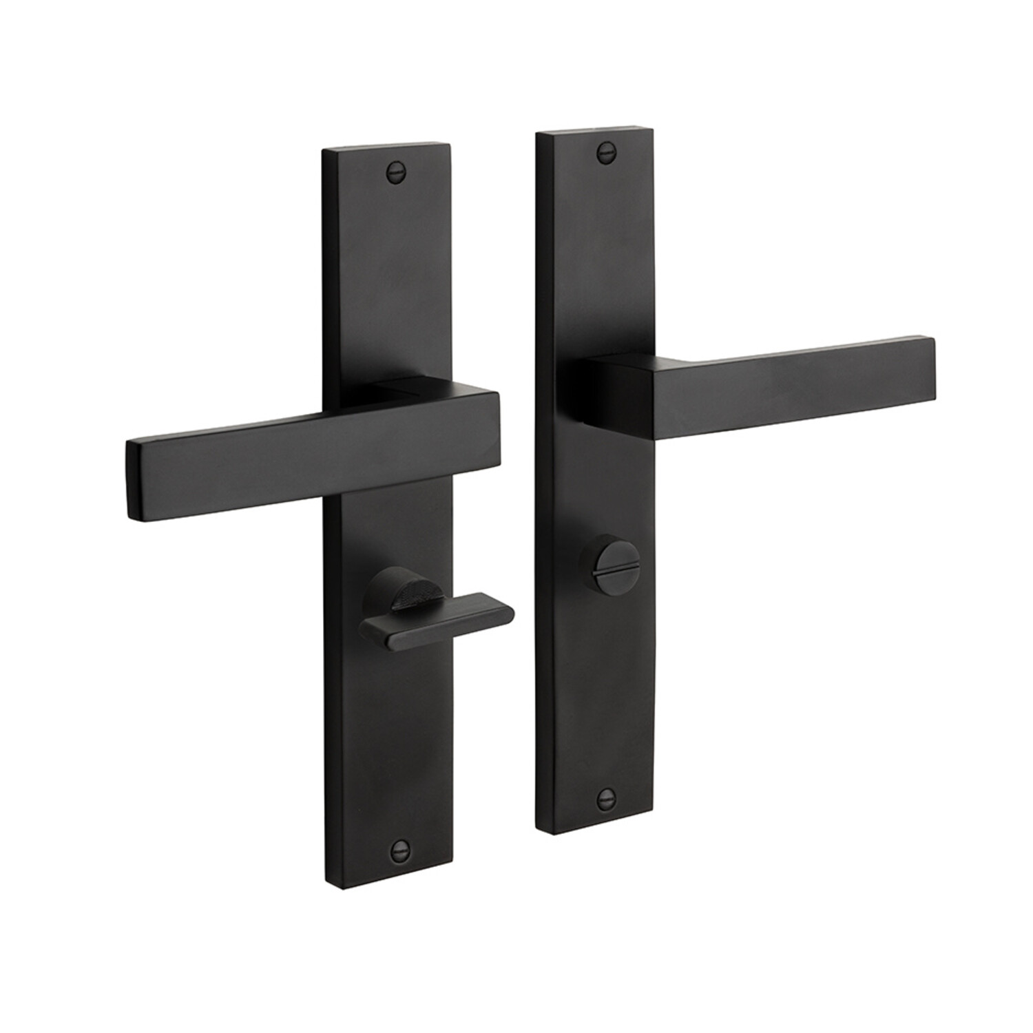 TSS Zilveren UPVC deurklinkpaarset, geveerd, 92 mm PZ (centra