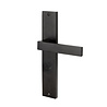 Mooi Deurbeslag Geveerde deurklink Lusso mat zwart op schild met WC-slot 63/8mm - voor binnendeur Mooi Deurbeslag Geveerde deurklink Lusso mat zwart op schild met WC-slot 63/8mm - voor binnendeur