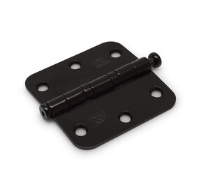 Dulimex Kogellagerscharnier ronde hoeken 76x76mm RVS zwart tot 40 kilo