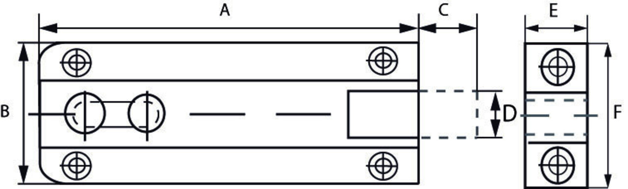 Dulimex Profielschuif vlak 35x100 messing Dulimex Profielschuif vlak 35x100 messing