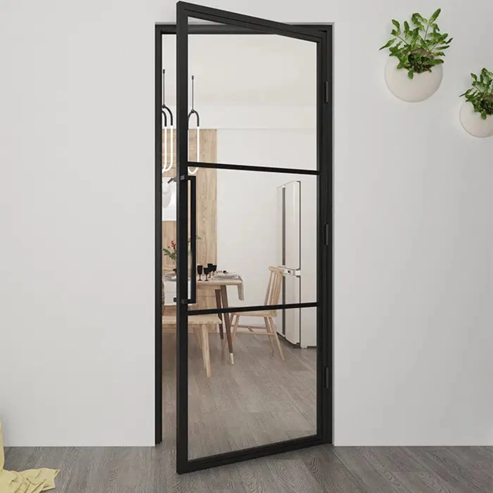 Loftdeur Stalen scharnierdeur helder glas met kozijn 231.5x93 cm rechtsdraaiend Loftdeur Stalen scharnierdeur helder glas met kozijn 231.5x93 cm rechtsdraaiend