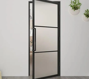 Loftdeur Stalen scharnierdeur mat glas (inclusief stalen kozijn) Loftdeur Stalen scharnierdeur mat glas (inclusief stalen kozijn)