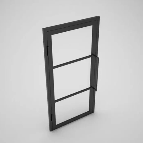 Loftdeur Stalen scharnierdeur rookglas (inclusief stalen kozijn) Loftdeur Stalen scharnierdeur rookglas (inclusief stalen kozijn)