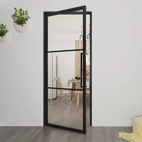 Loftdeur Stalen Scharnierdeur met helder glas Loftdeur Stalen Scharnierdeur met helder glas