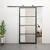 Loftdeur Stalen schuifdeur 4-vaks met Mat glas Incl. schuifdeursysteem 235x100 cm Loftdeur Stalen schuifdeur 4-vaks met Mat glas Incl. schuifdeursysteem 235x100 cm