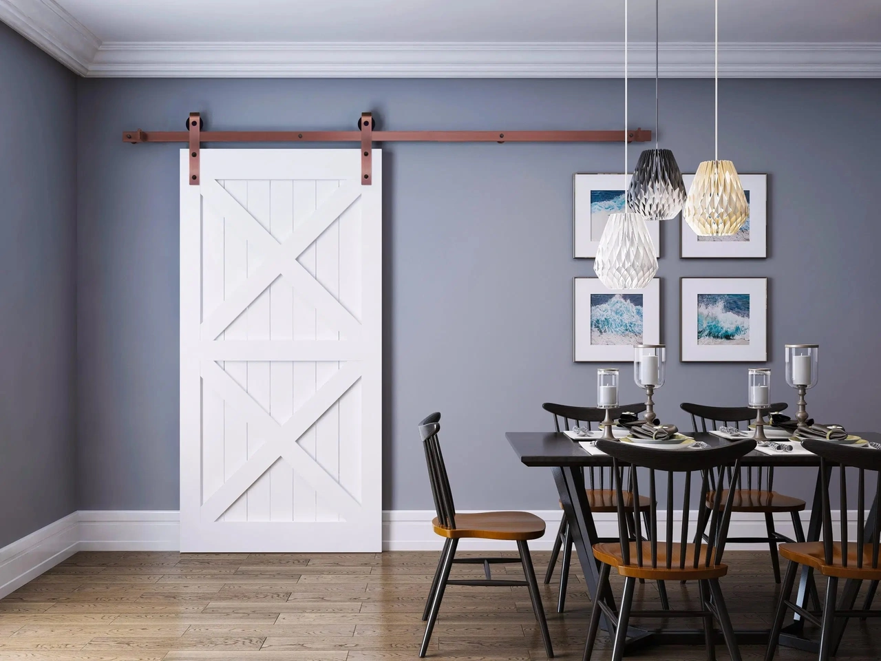 Loftdeur Schuifdeursysteem set Rose Gold 200cm - incl. rail en beslag - Loftdeur Loftdeur Schuifdeursysteem set Rose Gold 200cm - incl. rail en beslag - Loftdeur