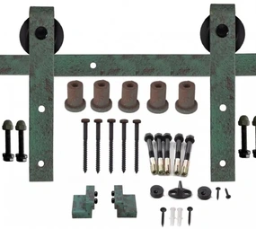 Loftdeur Schuifdeursysteem Green Patina 200cm Loftdeur Schuifdeursysteem Green Patina 200cm