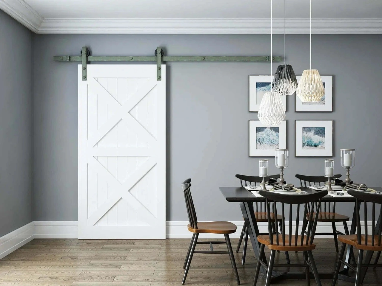 Loftdeur Schuifdeursysteem Green Patina 200cm Loftdeur Schuifdeursysteem Green Patina 200cm