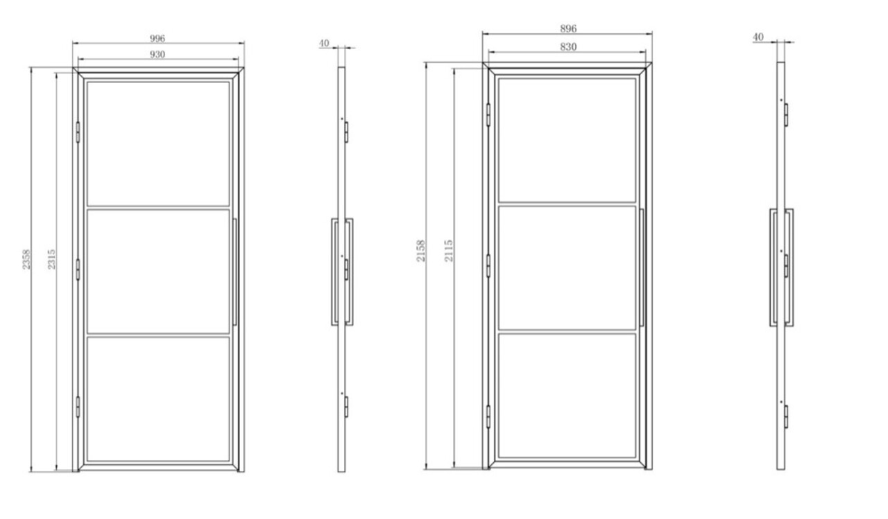 Loftdeur Stalen scharnierdeur helder glas met deurklink en kozijn 231.5x93 cm rechts Loftdeur Stalen scharnierdeur helder glas met deurklink en kozijn 231.5x93 cm rechts