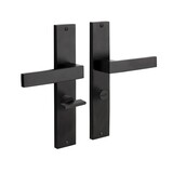 Mooi Deurbeslag Deurklink Lusso 55/8mm wc, geveerd met schild mat zwart Mooi Deurbeslag Deurklink Lusso 55/8mm wc, geveerd met schild mat zwart