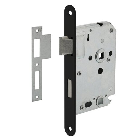 Mooi Deurbeslag Deurbeslag set geveerd met WC-slot en deurklink Modern zwart - voor binnendeur Mooi Deurbeslag Deurbeslag set geveerd met WC-slot en deurklink Modern zwart - voor binnendeur