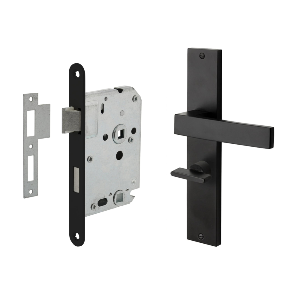 Mooi Deurbeslag Deurbeslag set Lusso met toilet-/badkamer sluiting Mooi Deurbeslag Deurbeslag set Lusso met toilet-/badkamer sluiting