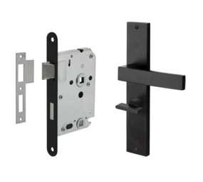 Mooi Deurbeslag Deurbeslag set Lusso met toilet-/badkamer sluiting Mooi Deurbeslag Deurbeslag set Lusso met toilet-/badkamer sluiting