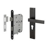 Mooi Deurbeslag Deurbeslag set Lusso met cilindergat en cilinder dag-en nacht slot Mooi Deurbeslag Deurbeslag set Lusso met cilindergat en cilinder dag-en nacht slot