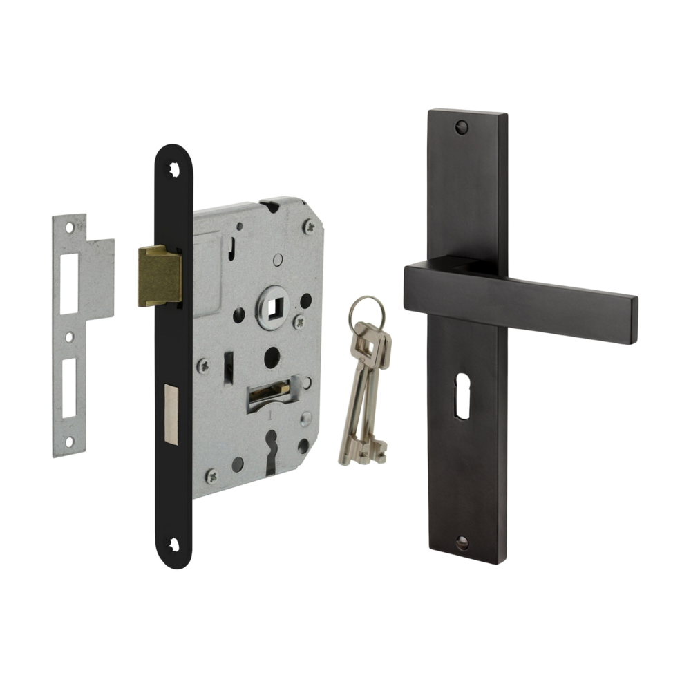 Mooi Deurbeslag Deurbeslag set Lusso met sleutelgat en klavier dag-en nacht slot Mooi Deurbeslag Deurbeslag set Lusso met sleutelgat en klavier dag-en nacht slot