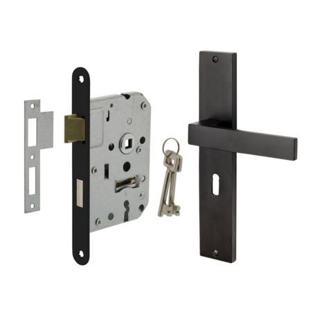 Mooi Deurbeslag Deurbeslag set Lusso met sleutelgat en klavier dag-en nacht slot Mooi Deurbeslag Deurbeslag set Lusso met sleutelgat en klavier dag-en nacht slot