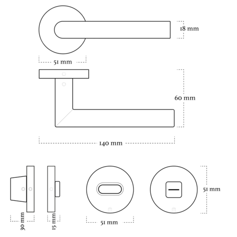 Mooi Deurbeslag Deurbeslag set geveerd met WC-slot en deurklink Modern zwart - voor binnendeur Mooi Deurbeslag Deurbeslag set geveerd met WC-slot en deurklink Modern zwart - voor binnendeur