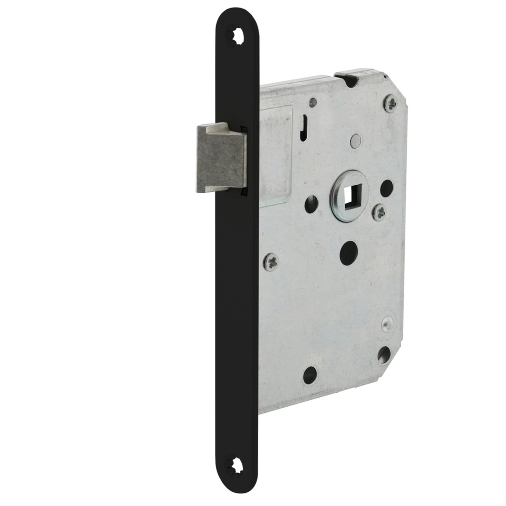 Mooi Deurbeslag Deurbeslag set loopslot en deurklink Nova21 geveerd zwart