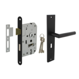 Mooi Deurbeslag Deurbeslag set Ferro met sleutelgat en slot Mooi Deurbeslag Deurbeslag set Ferro met sleutelgat en slot