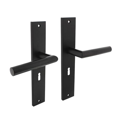 Mooi Deurbeslag Deurbeslag set Ferro met sleutelgat en slot Mooi Deurbeslag Deurbeslag set Ferro met sleutelgat en slot