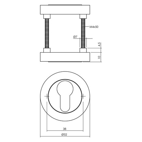 Intersteel Rozetten met profielcilindergat antraciet grijs - deurbeslag - Intersteel Intersteel Rozetten met profielcilindergat antraciet grijs - deurbeslag - Intersteel