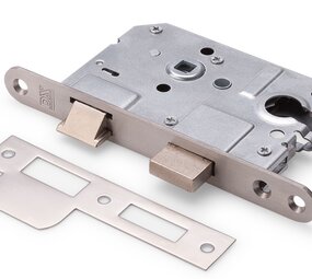 Dulimex Woningbouw cilinder dag- en nachtslot 55 mm geborsteld rvs Dulimex Woningbouw cilinder dag- en nachtslot 55 mm geborsteld rvs