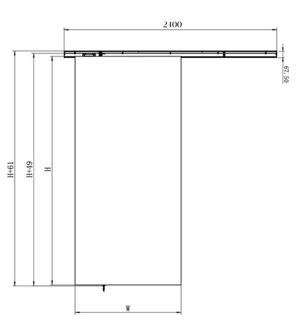 Loftdeur Schuifdeursysteem Modern wit 200/240 cm plafondmontage Loftdeur Schuifdeursysteem Modern wit 200/240 cm plafondmontage