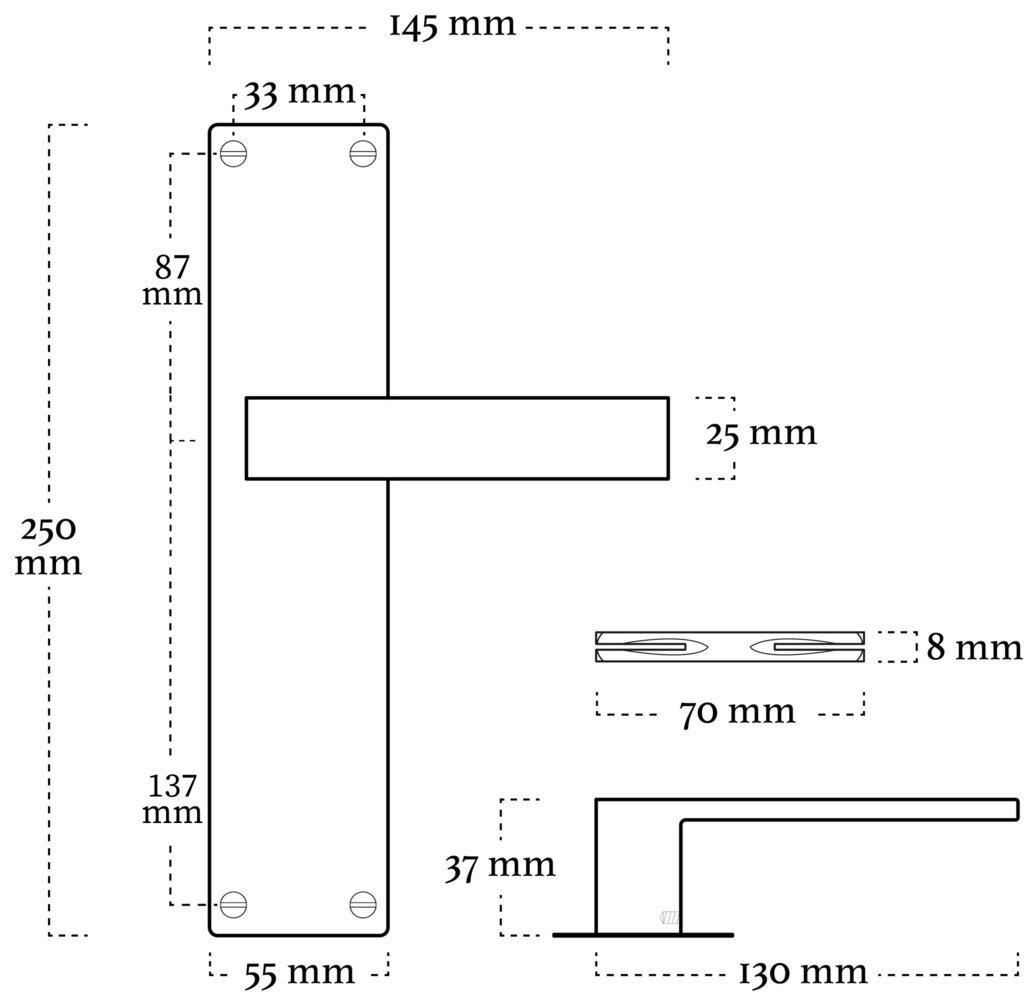 Mooi Deurbeslag Deurbeslag set Nova op schild blind met loopslot - deurbeslag - Mooi Deurbeslag