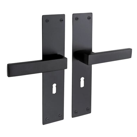 Mooi Deurbeslag Deurbeslag set Nova op schild met sleutelgat en slot