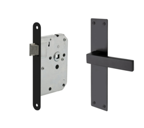 Mooi Deurbeslag Deurbeslag set Nova op schild blind met loopslot