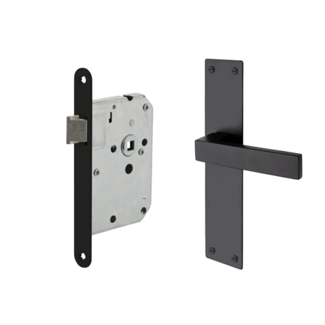 Mooi Deurbeslag Deurbeslag set Nova op schild blind met loopslot - deurbeslag - Mooi Deurbeslag