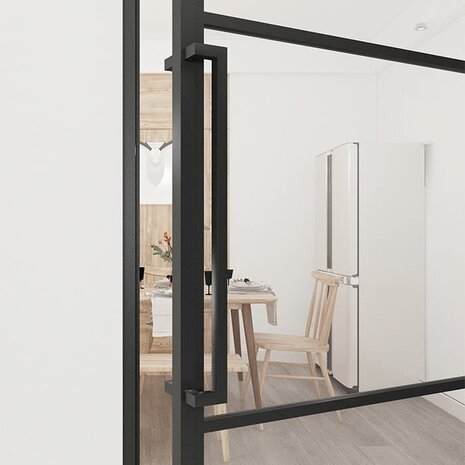 Loftdeur Stalen scharnierdeur helder glas met kozijn 231.5x93 cm rechtsdraaiend Loftdeur Stalen scharnierdeur helder glas met kozijn 231.5x93 cm rechtsdraaiend