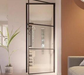 Loftdeur Slimline stalen scharnierdeur met helder glas