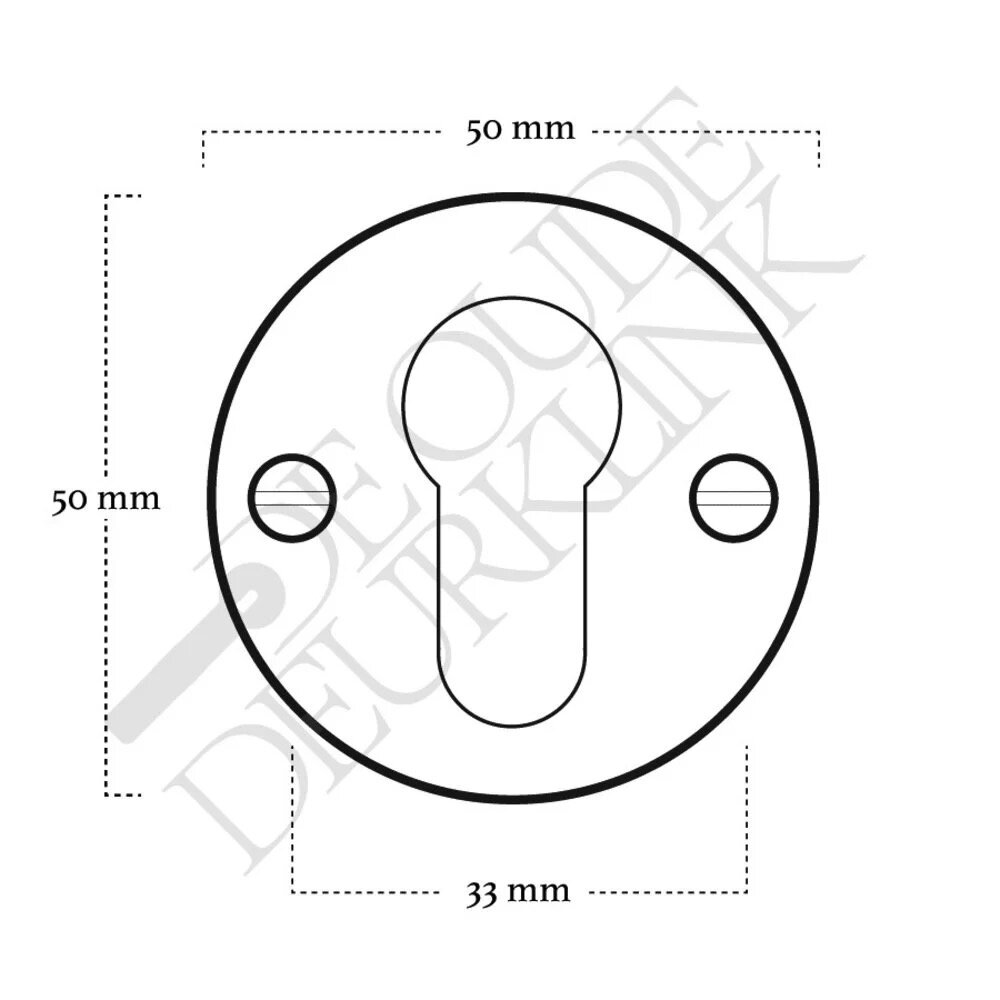 De Oude Deurklink Set cilinderrozetten Rond in messing getrommeld De Oude Deurklink Set cilinderrozetten Rond in messing getrommeld